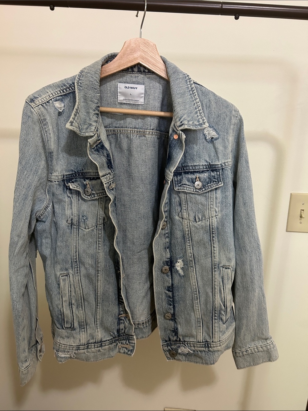 Old Navy Light Blue Distressed Denim Jacket